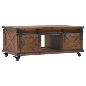 vidaXL Table Basse Marron Table d'Appoint Table de Salon Bois de Sapin Massif