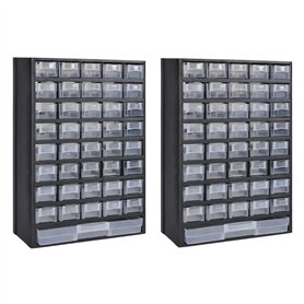 vidaXL 2X Boîte à Outils de Rangement 41 Tiroirs Plastique Étagère Armoire