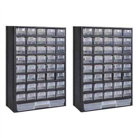 vidaXL 2X Boîte à Outils de Rangement 41 Tiroirs Plastique Étagère Armoire