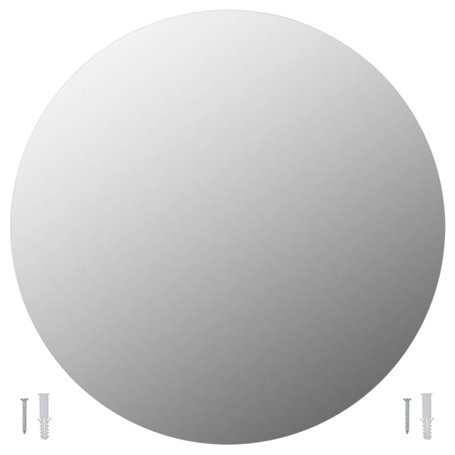 vidaXL Miroir Mural 60 cm Rond Verre Décoration Mur Salle de Séjour Maison