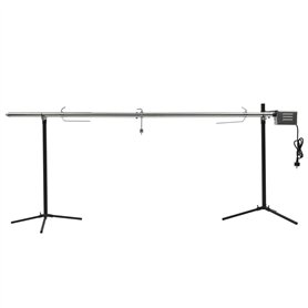 vidaXL Gril de Barbecue Automatique avec Moteur INOX Rôtissoire Tourne Broche