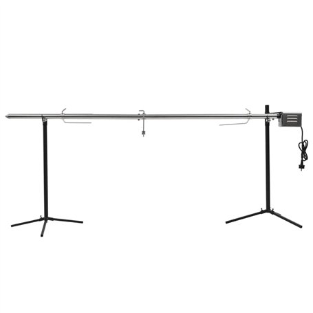 vidaXL Gril de Barbecue Automatique avec Moteur INOX Rôtissoire Tourne Broche