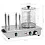 vidaXL Cylindre en Verre Réchaud à Hot-Dog Cuisine Saucisses Machine à Hot-Dog