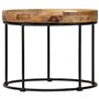 vidaXL et Acier Table Basse Meuble Table de Séjour Bois de Manguier Massif
