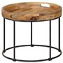 vidaXL et Acier Table Basse Meuble Table de Séjour Bois de Manguier Massif