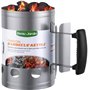 BEAU JARDIN BBQ Allume-Charbon pour BBQ Allume-Cigare cheminée Cheminée en Barbecues 28 x 18 cm Argent Cheminée d'allumage Chemi