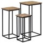 vidaXL 3X Table Plante Teck Recyclé Salon Couloir Table Console Table Appoint