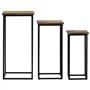vidaXL 3X Table Plante Teck Recyclé Salon Couloir Table Console Table Appoint