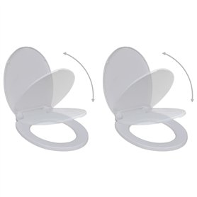 vidaXL 2X Abattant WC avec Frein de Chute Plastique Blanc Siège de Toilette