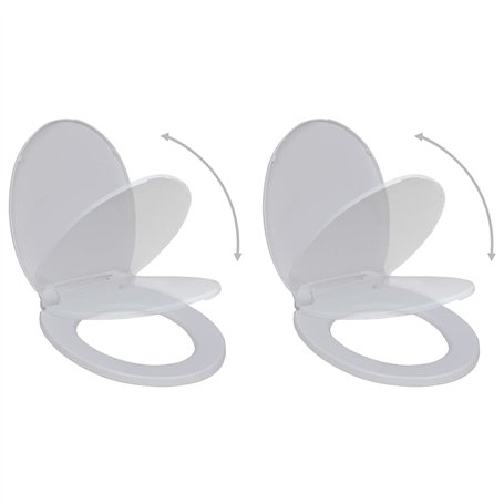vidaXL 2X Abattant WC avec Frein de Chute Plastique Blanc Siège de Toilette