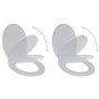 vidaXL 2X Abattant WC avec Frein de Chute Plastique Blanc Siège de Toilette