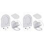 vidaXL 2X Abattant WC avec Frein de Chute Plastique Blanc Siège de Toilette