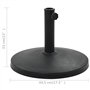 vidaXL Socle Rond de Parasol Polyrésine 10 kg Noir Pied de Parasol Support