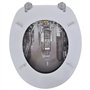 vidaXL 2x Sièges de Toilette avec Couvercle MDF New York Cuvette Abattant WC