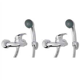 vidaXL Kit de Douche 2 pcs Douchette Robinet Pommes de Douche Salle de Bain