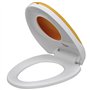 vidaXL 2x Siège de Toilette et Couvercle Plastique Blanc et Jaune Abattant WC