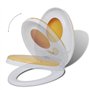vidaXL 2x Siège de Toilette et Couvercle Plastique Blanc et Jaune Abattant WC