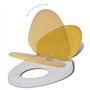 vidaXL 2x Siège de Toilette et Couvercle Plastique Blanc et Jaune Abattant WC