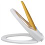 vidaXL 2x Siège de Toilette et Couvercle Plastique Blanc et Jaune Abattant WC