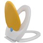 vidaXL 2x Siège de Toilette et Couvercle Plastique Blanc et Jaune Abattant WC