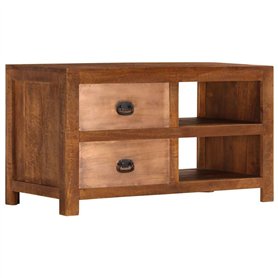 vidaXL Table Basse avec 2 tiroirs 90x40x50 cm Bois Solide de manguier, Table Basse en Bois, Table d'appoint, Table de Chevet, Ta