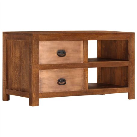 vidaXL Table Basse avec 2 tiroirs 90x40x50 cm Bois Solide de manguier, Table Basse en Bois, Table d'appoint, Table de Chevet, Ta