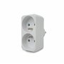 Velamp ADAT-FR-1- Biplite 2 prises électriques 2 pôles avec Terre 2 sorties Frontales - 16A Blanc