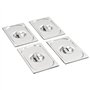 vidaXL 4x Couvercles de Plateau GN 1/4 Ustensiles de Cuisine Rectangulaire Combiné avec des Plateaux Restaurant Cuisine Maison H