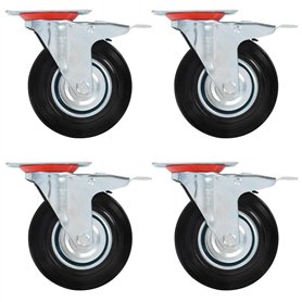 vidaXL 32x Roulettes Pivotantes Roues Fixes pour Chariot Roulant Etabli Meuble Etagère à Livre Tables de Travail Capacité de 180