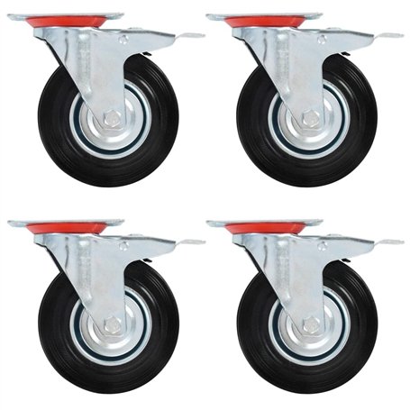 vidaXL 32x Roulettes Pivotantes Roues Fixes pour Chariot Roulant Etabli Meuble Etagère à Livre Tables de Travail Capacité de 180