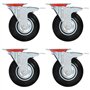 vidaXL 32x Roulettes Pivotantes Roues Fixes pour Chariot Roulant Etabli Meuble Etagère à Livre Tables de Travail Capacité de 180