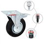 vidaXL 32x Roulettes Pivotantes Roues Fixes pour Chariot Roulant Etabli Meuble Etagère à Livre Tables de Travail Capacité de 180