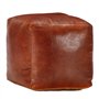 vidaXL Pouf Repose-Pied Tabouret Appui Pied Portable Maison Bureau Salon Chambre à Coucher Intérieur 40x40x40 cm Brun Roux Cuir 