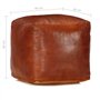vidaXL Pouf Repose-Pied Tabouret Appui Pied Portable Maison Bureau Salon Chambre à Coucher Intérieur 40x40x40 cm Brun Roux Cuir 