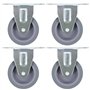 vidaXL 32x Roulettes Fixes Fixes Roues Fixes pour Etabli Meuble Chariot Roulant Etagère à Livre Tables de Travail Capacité de 45