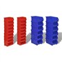 vidaXL Jeu de paniers muraux de Stockage Plastique 30pcs Bleu et Rouge