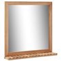 vidaXL Bois de Noyer Massif Miroir de Salle de Bain Miroir Mural Miroir avec Etagère et Cadre Maison Intérieur Toilette Salle d'