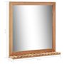 vidaXL Bois de Noyer Massif Miroir de Salle de Bain Miroir Mural Miroir avec Etagère et Cadre Maison Intérieur Toilette Salle d'
