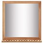 vidaXL Bois de Noyer Massif Miroir de Salle de Bain Miroir Mural Miroir avec Etagère et Cadre Maison Intérieur Toilette Salle d'