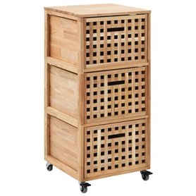 vidaXL Armoire de Salle de Bains Meuble de Rangement avec 4 roulettes Armoire de Rangement Salon Couloir Maison Intérieur Bois d