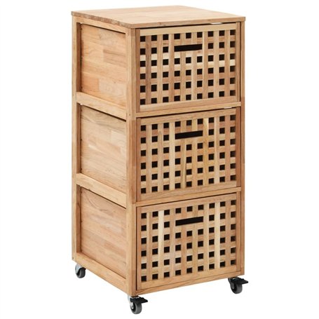 vidaXL Armoire de Salle de Bains Meuble de Rangement avec 4 roulettes Armoire de Rangement Salon Couloir Maison Intérieur Bois d