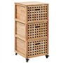 vidaXL Armoire de Salle de Bains Meuble de Rangement avec 4 roulettes Armoire de Rangement Salon Couloir Maison Intérieur Bois d