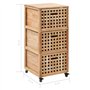 vidaXL Armoire de Salle de Bains Meuble de Rangement avec 4 roulettes Armoire de Rangement Salon Couloir Maison Intérieur Bois d