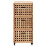 vidaXL Armoire de Salle de Bains Meuble de Rangement avec 4 roulettes Armoire de Rangement Salon Couloir Maison Intérieur Bois d