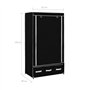 vidaXL Armoire à 3 tiroirs en Tissu Noir 87 x 49 x 159 cm
