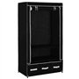 vidaXL Armoire à 3 tiroirs en Tissu Noir 87 x 49 x 159 cm