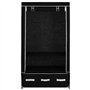 vidaXL Armoire à 3 tiroirs en Tissu Noir 87 x 49 x 159 cm