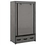 vidaXL Armoire à 3 tiroirs en Tissu Gris 87 x 49 x 159 cm