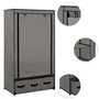 vidaXL Armoire à 3 tiroirs en Tissu Gris 87 x 49 x 159 cm