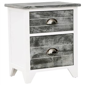 vidaXL Table de Chevet Table de Nuit avec 2 Tiroirs Armoire de Rangement Bout de Canapé Chambre à Coucher Salon Maison Bois de P